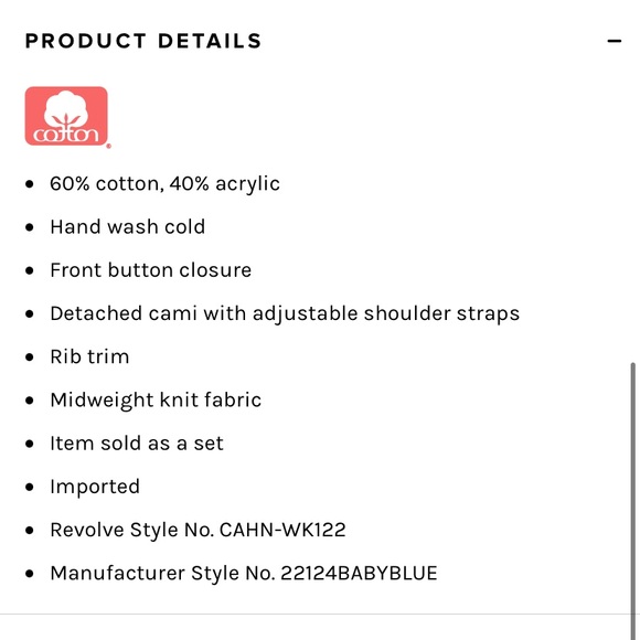 Revolve Lu Callahan Cardigan and Sweater Set in Baby Blue Size Small - Picture 8 of 9